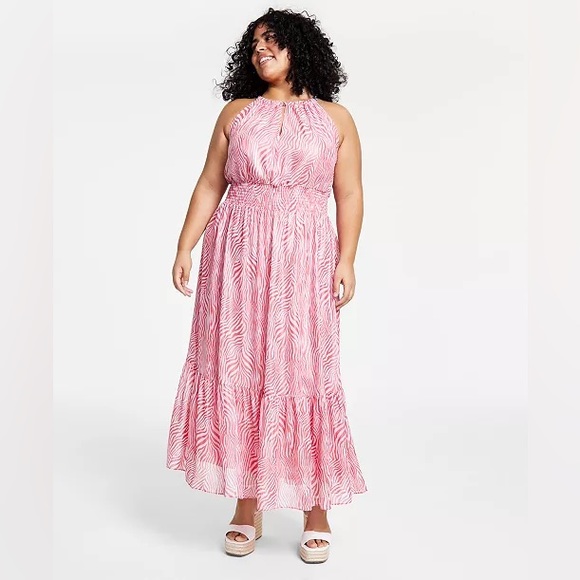 Plus Size Michael Kors Zebra Halter Dress Size 2X - Picture 1 of 5